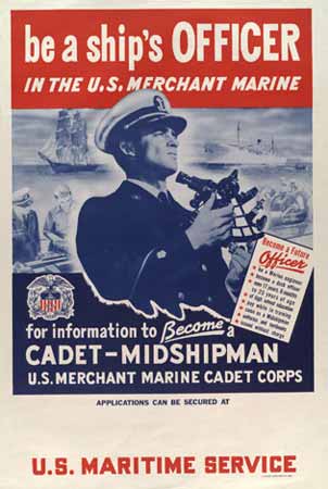 WW2 recruitment poster for the US Merchant Navy